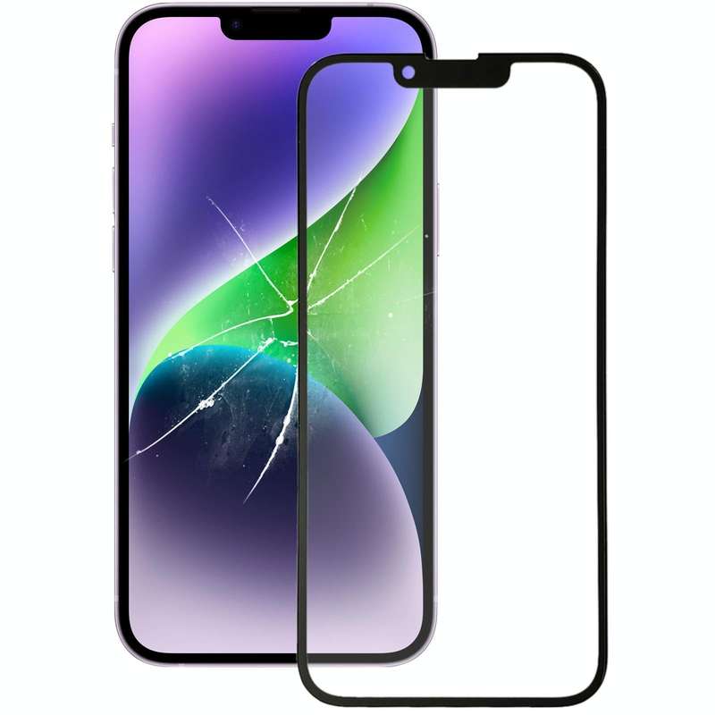 For iPhone 14 Plus Front Screen Outer Glass Lens with OCA Optically Clear Adhesive