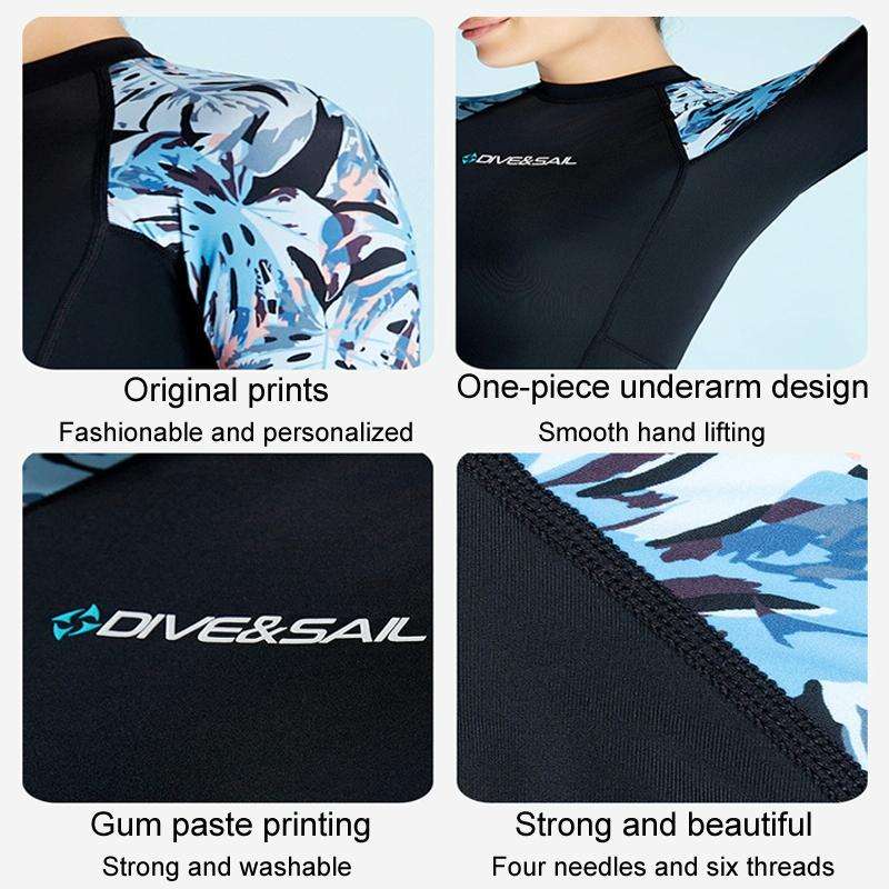DIVE & SAIL Ladies Quick-Drying Sun Protection One-Piece Wetsuit Swimming And Surfing Snorkeling ...