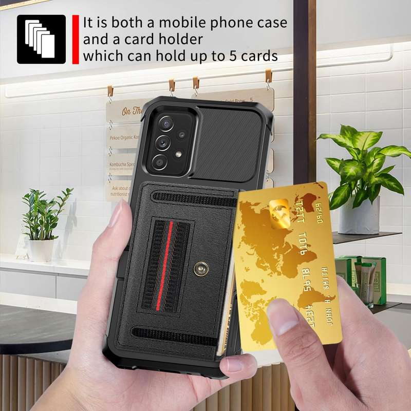 For Samsung Galaxy A53 5G ZM06 Card Bag TPU + Leather Phone Case(Black)