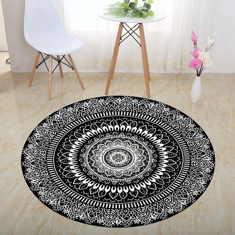 3D Illusion Stereo Vision Carpet Living Room Floor Mat, Size: 120x120cm(Round A)