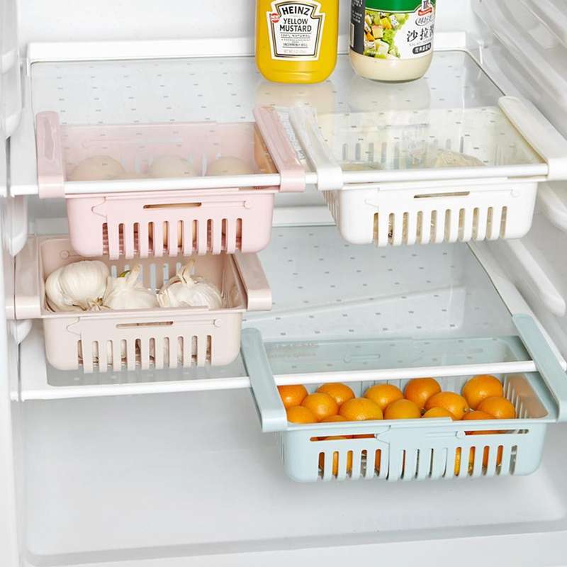 Refrigerator Storage Box Refrigerators Drawer Shelf(Blue)