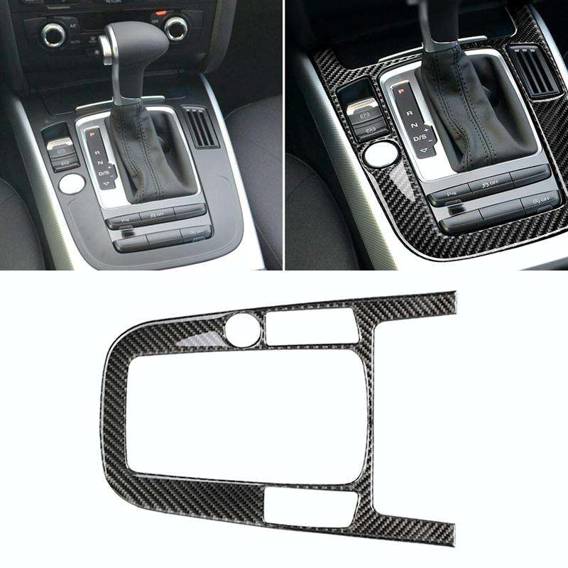 Car Carbon Fiber Gear Position Panel Decorative Sticker for Audi 2010-2018 Q5 / 2009-2016 A4L / 2...