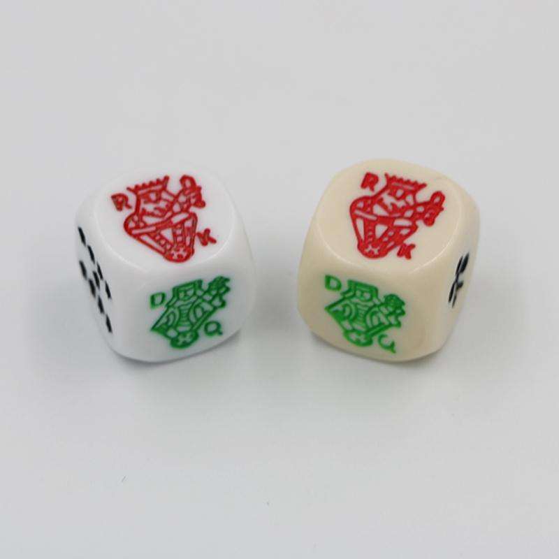 10 PCS Acrylic Carved Round Corner Poker Dice Bar Family Party Game Props(Yellow)