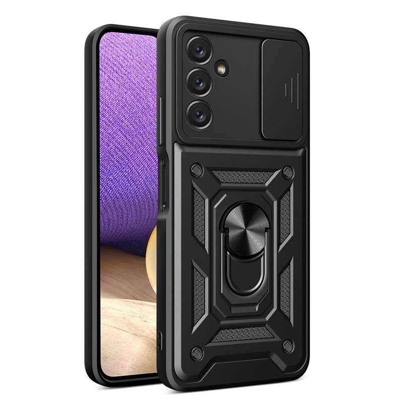 For Samsung Galaxy A14 5G Sliding Camera Cover Design TPU+PC Phone Case(Black)