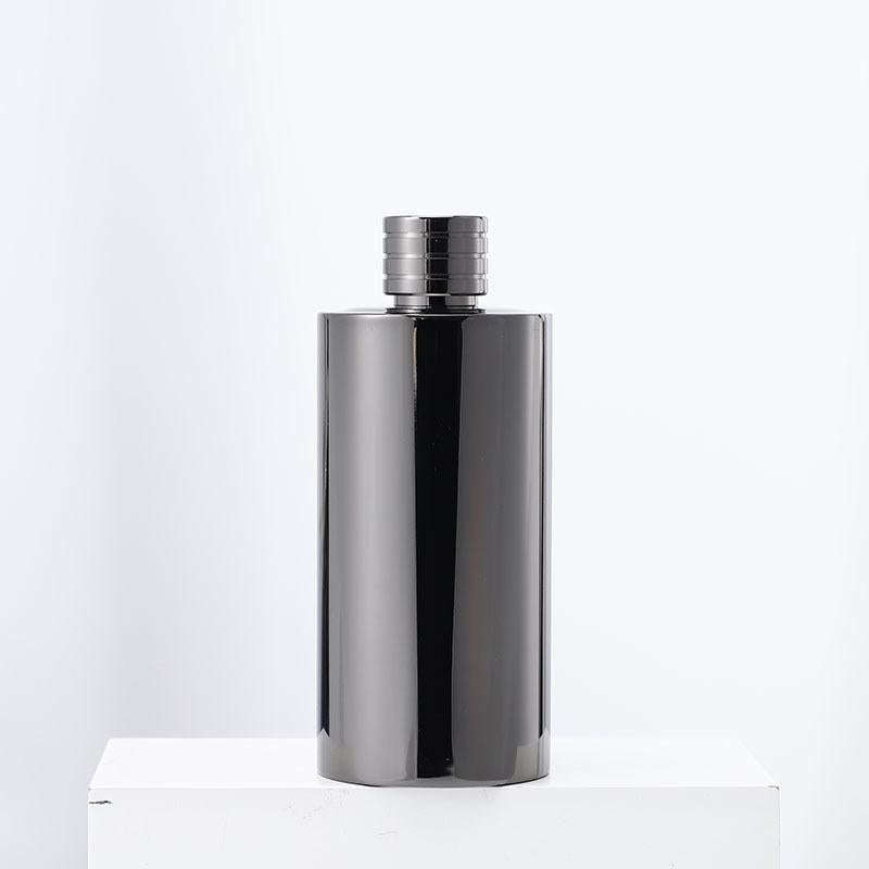 1000ml Outdoor Wine Pot 304 Stainless Steel Cylindrical Hip Flask, Color: Electroplating Black
