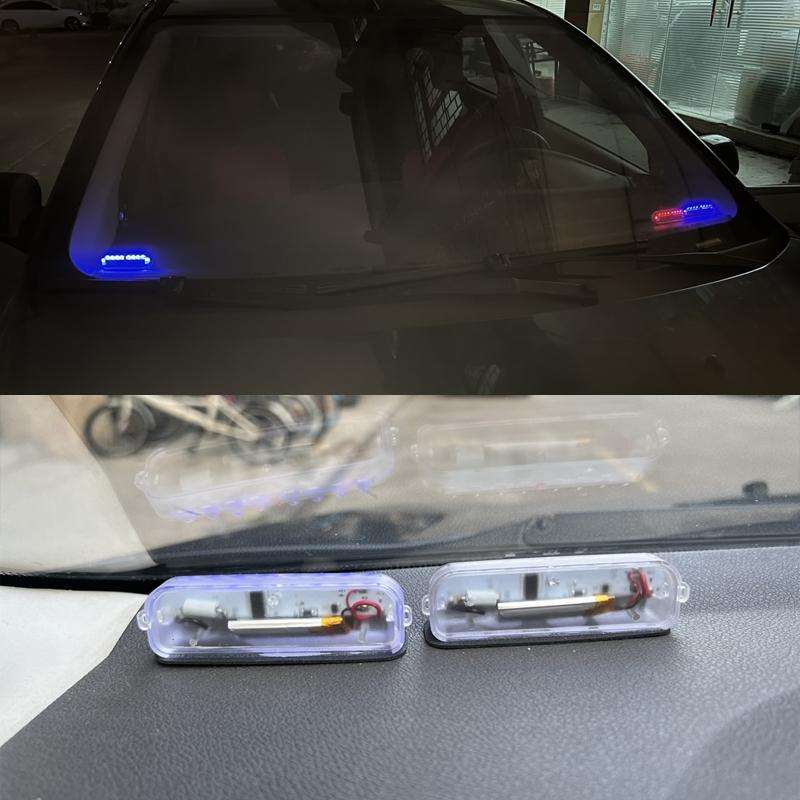 2 PCS LED Solar Decorative Night Vibration Lighting Warning strobe Lamp(Red)