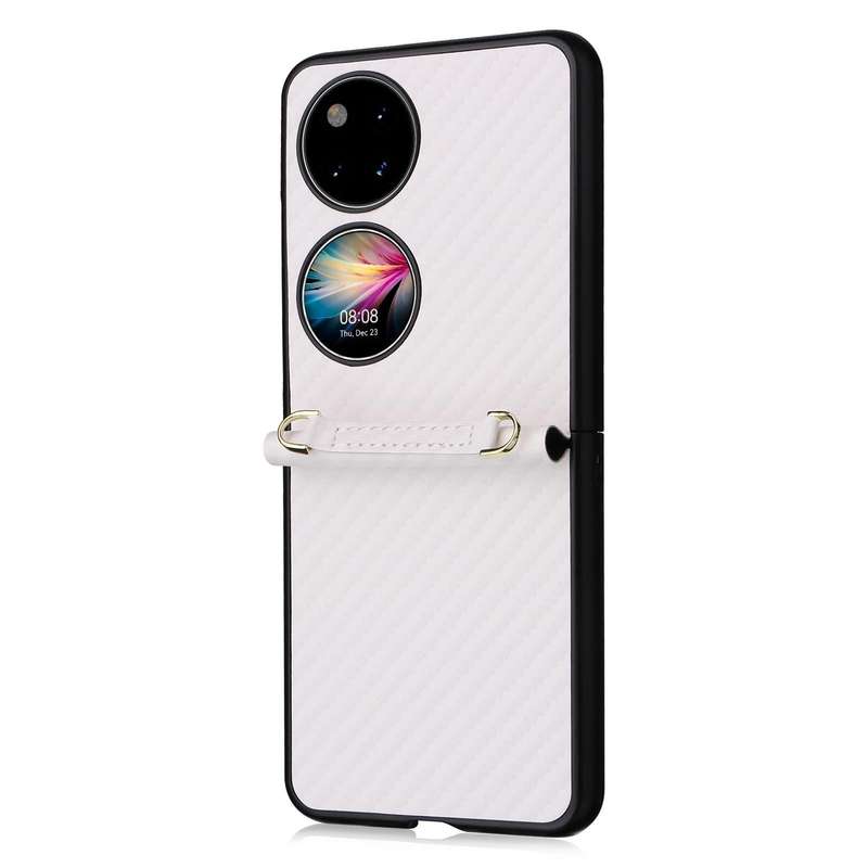 For Huawei P50 Pocket Carbon Fiber Texture PU + TPU Phone Case(Wine)