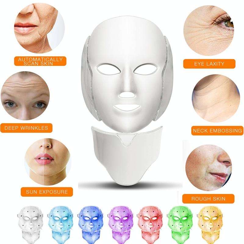 7 Color LED Facial Mask Photon Mask Skin Rejuvenation Face Beauty Machine, AU Plug