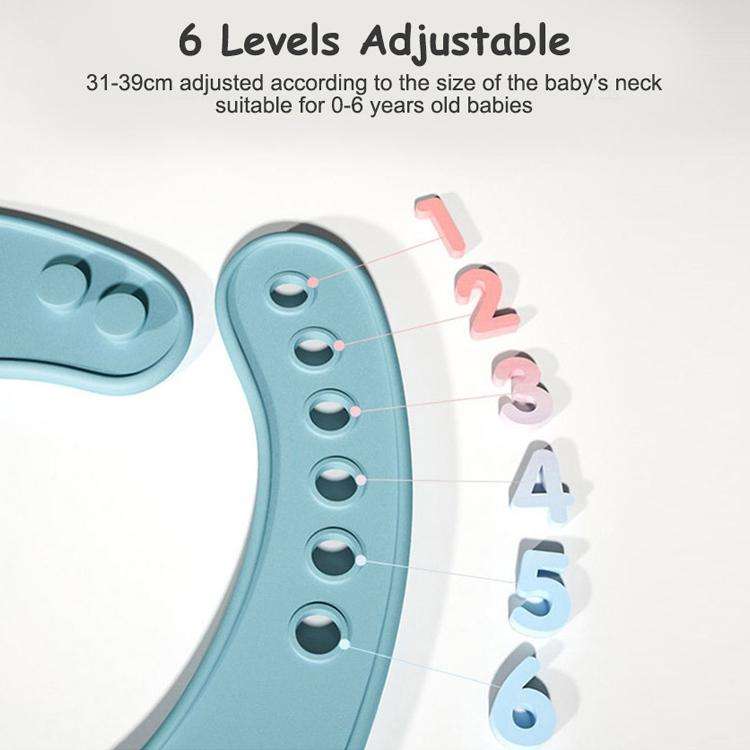 Waterproof Baby Silicone Bibs Kids Feeding Bandana (Gray Blue)
