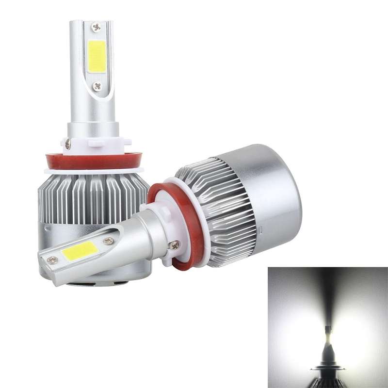 2 PCS H8/H9/H11 18W 1800 LM 6000K IP68 Casnbus Constant Current Car LED Headlight with 2 COB Lamp...