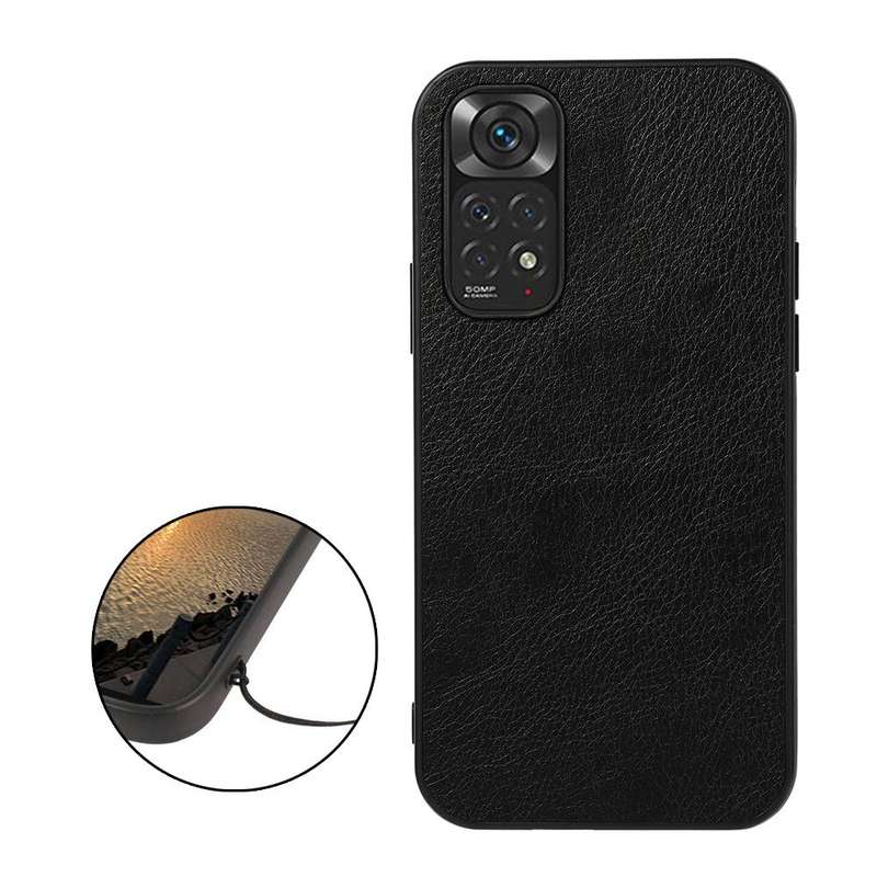 For Xiaomi Redmi Note 11 4G Global / Note 11S Two-color Litchi Texture Phone Case(Black)