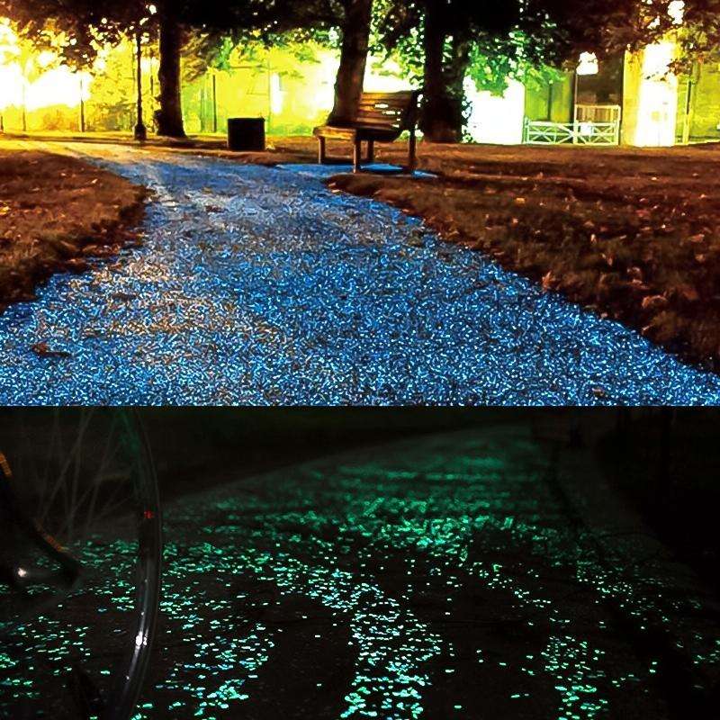 100 PCS Glow in The Dark Garden Pebbles for Walkways & Decoration and Plants Luminous Stones(Ligh...