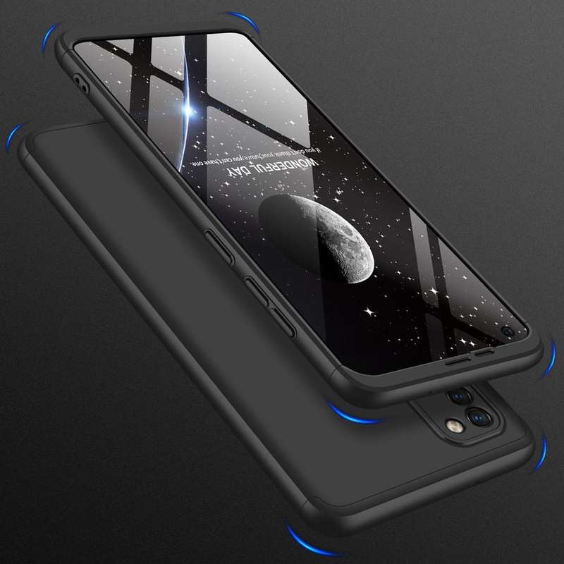 For Samsung Galaxy A21s GKK Three Stage Splicing Full Coverage PC Protective Case(Black)