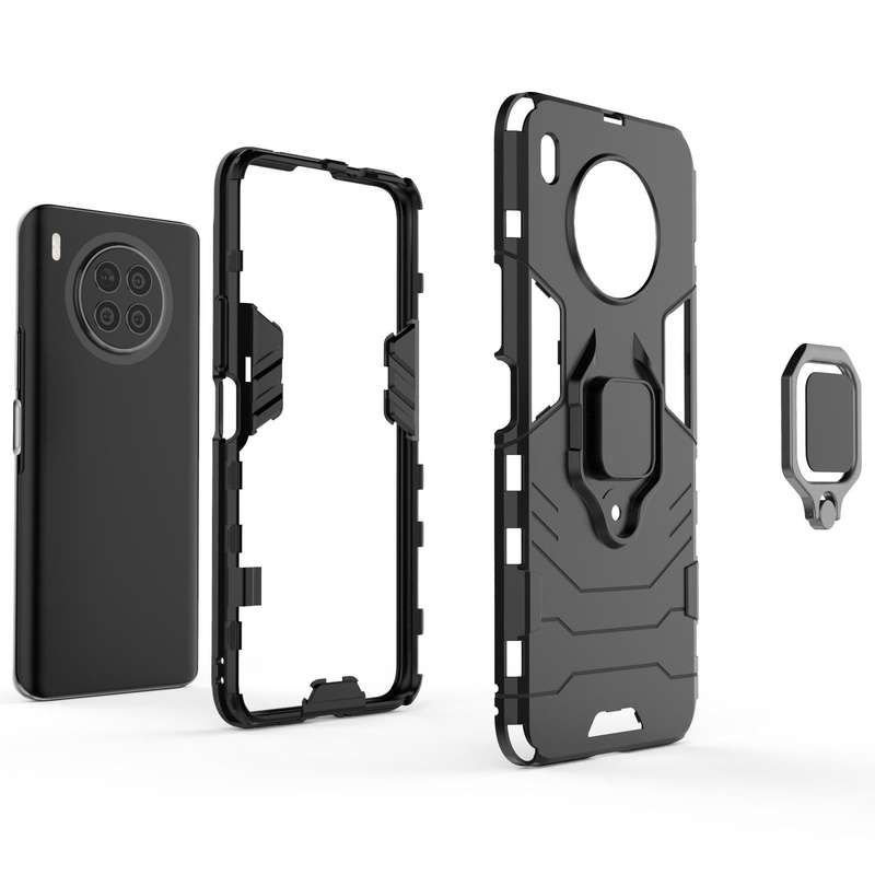 For Huawei nova 8i Foreign Version Shockproof PC + TPU Protective Case with Magnetic Ring Holder(...