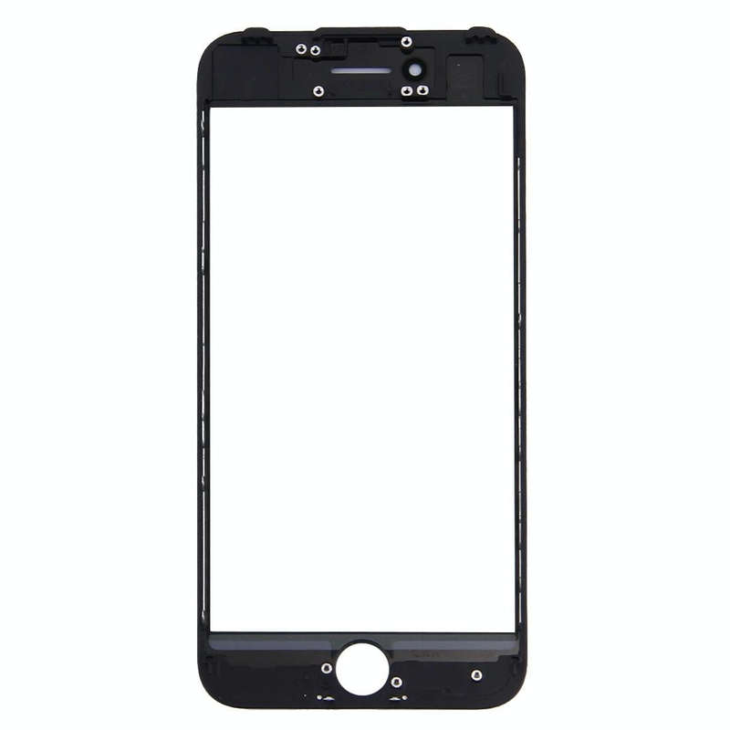 Front Screen Outer Glass Lens with Front LCD Screen Bezel Frame for iPhone 7 (Black)