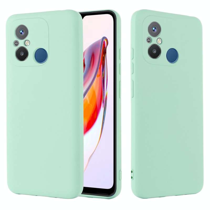 For Xiaomi Redmi 12C / 11A / Poco C55 Pure Color Liquid Silicone Shockproof Phone Case(Green)