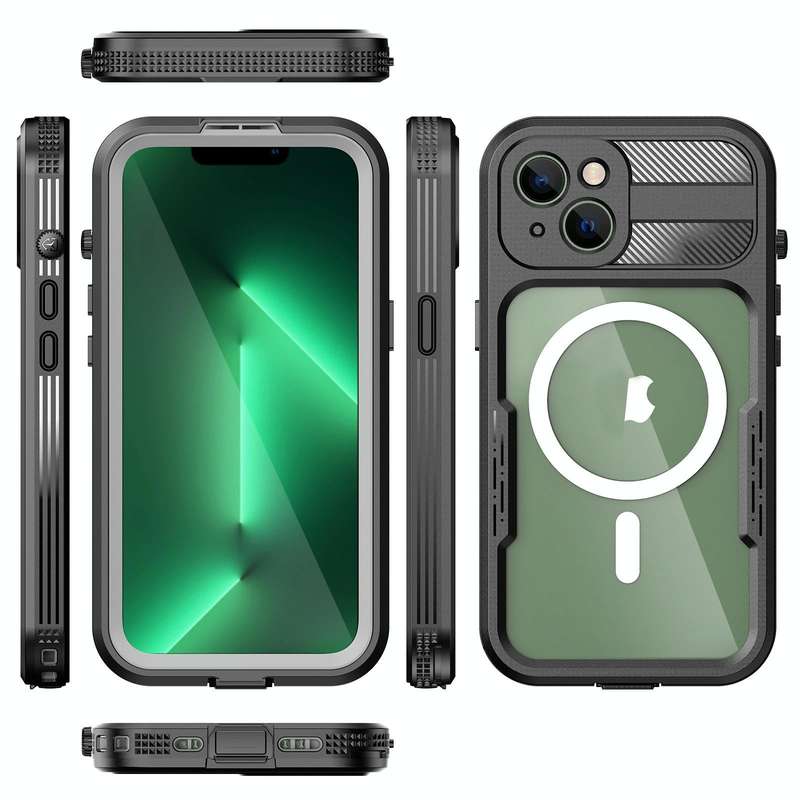 For iPhone 14 Plus RedPepper Ares 360 Full Body Rugged IPX68 Life Waterproof Magsafe Phone Case(B...
