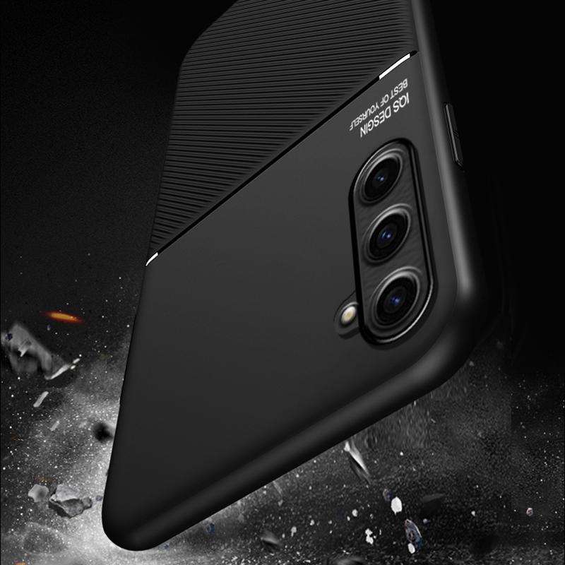 For Samsung Galaxy S23 FE 5G Classic Tilt Strip Grain Magnetic Shockproof PC + TPU Phone Case(Black)