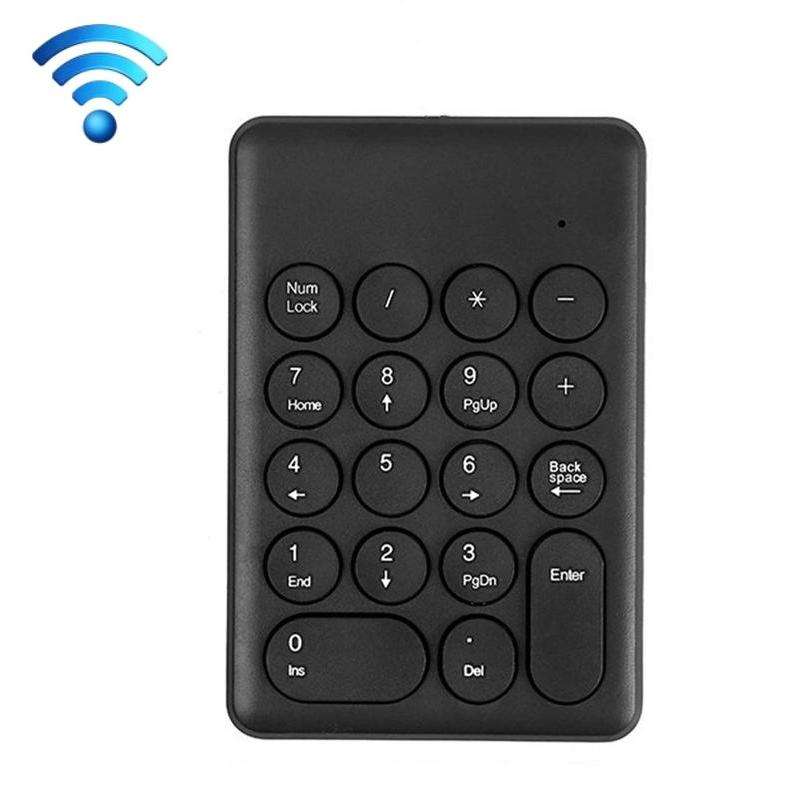 269 18 Keys Wireless Mini Numeric Keypad Accounting Bank Engineering Keypad(Black)