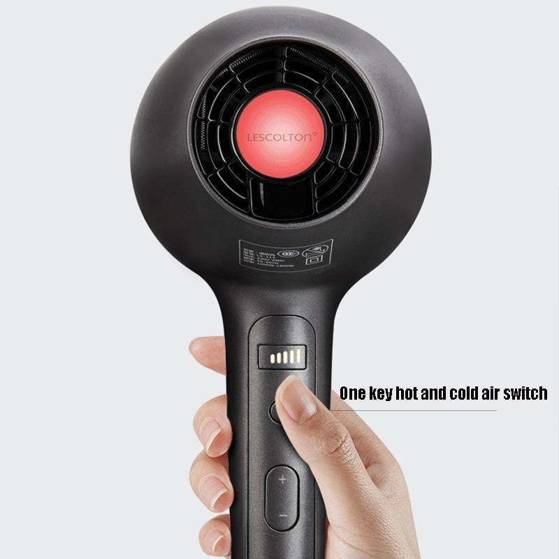 Lescolton 9809 Household Smart High-power Cold Hot Wind Leafless Negative Ion Hair Dryer with Hai...