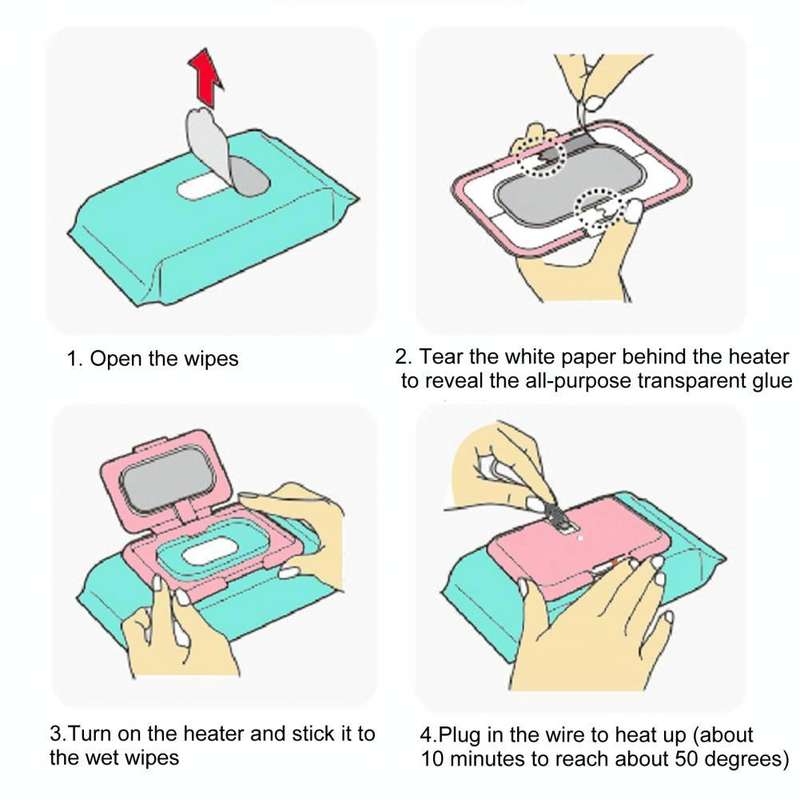 Home Car Portable USB Wet Towel Heater(White)