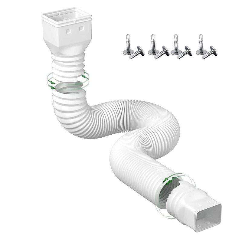 Downspout Extenders Telescoping Rain Gutter Drains(White)