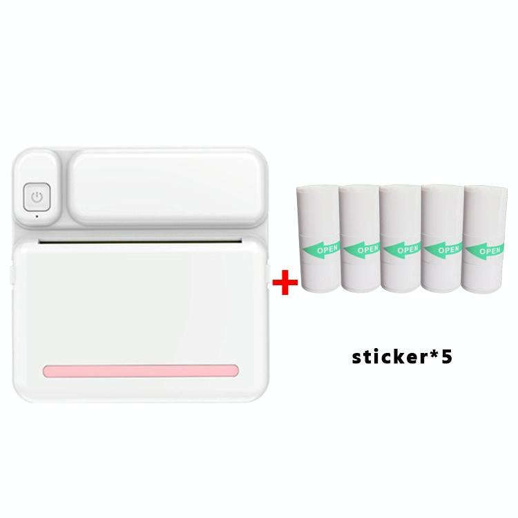 C19 200DPI Student Homework Printer Bluetooth Inkless Pocket Printer Pink Sticker x 5