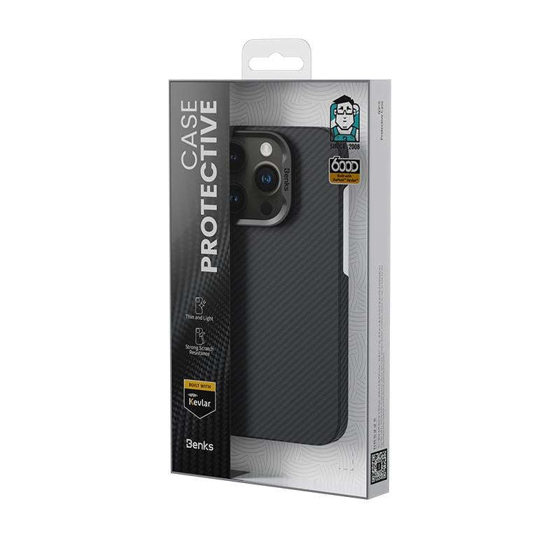 For iPhone 15 Pro Benks 600D Kevlar Carbon Fiber Phone Case(Black)