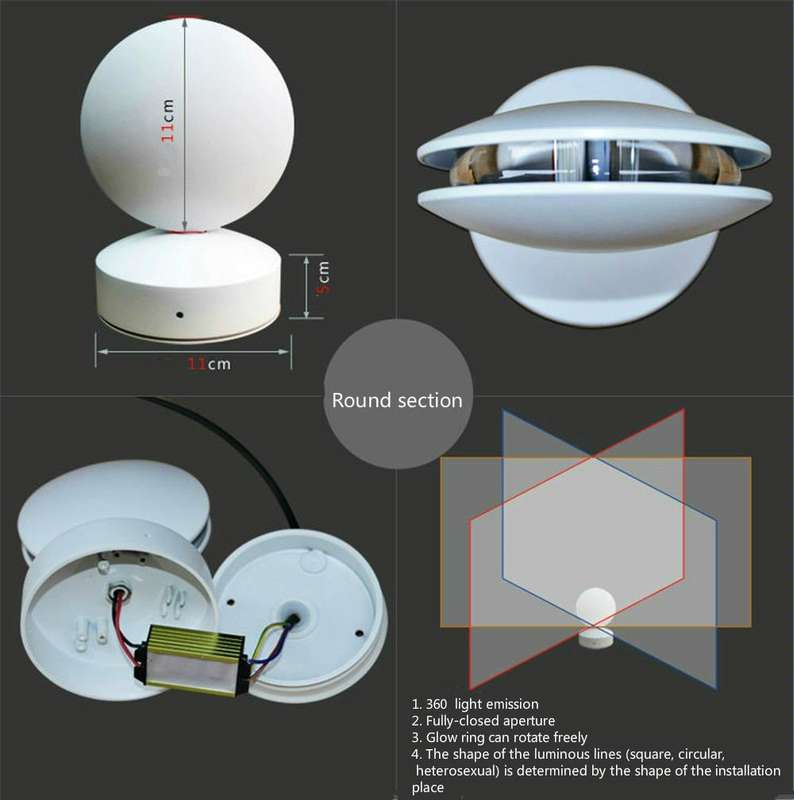 Black LED Door Frame Corridor Window Wall Spotlight(Warm Light)