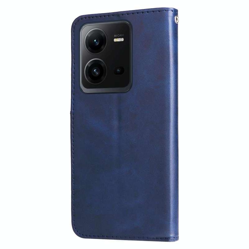 For vivo V25 5G/V25e 4G Calf Texture Zipper Leather Phone Case(Blue)