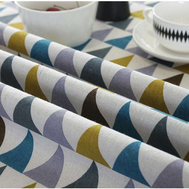 Polyester Cotton Round Tablecloth Dust-proof Cotton and Linen Printing Tablecloth, Diameter:150cm...