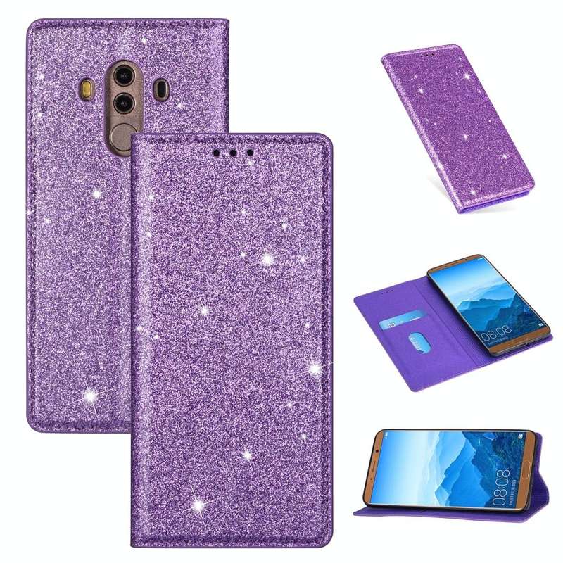 For Huawei Mate 10 Pro Ultrathin Glitter Magnetic Horizontal Flip Leather Case with Holder & Card...