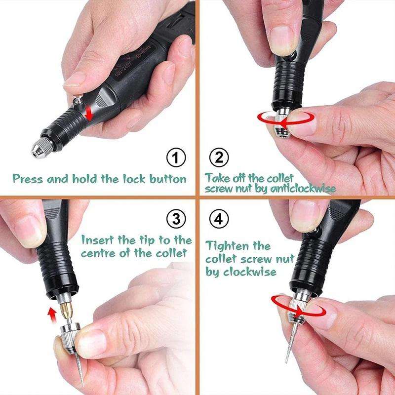 70pcs/set Mini Electric Speed Adjustable Engraving Pen Micro Electric Drill(US Plug)