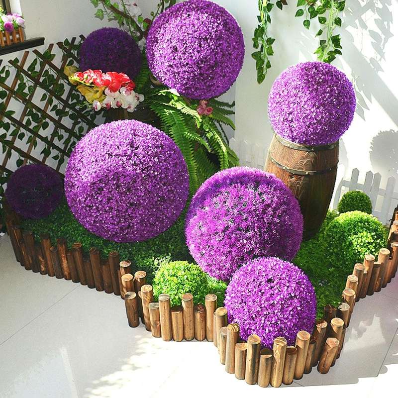Artificial Grass Plant Ball Topiary Wedding Event Home Outdoor Decoration Hanging Ornament, Diame...