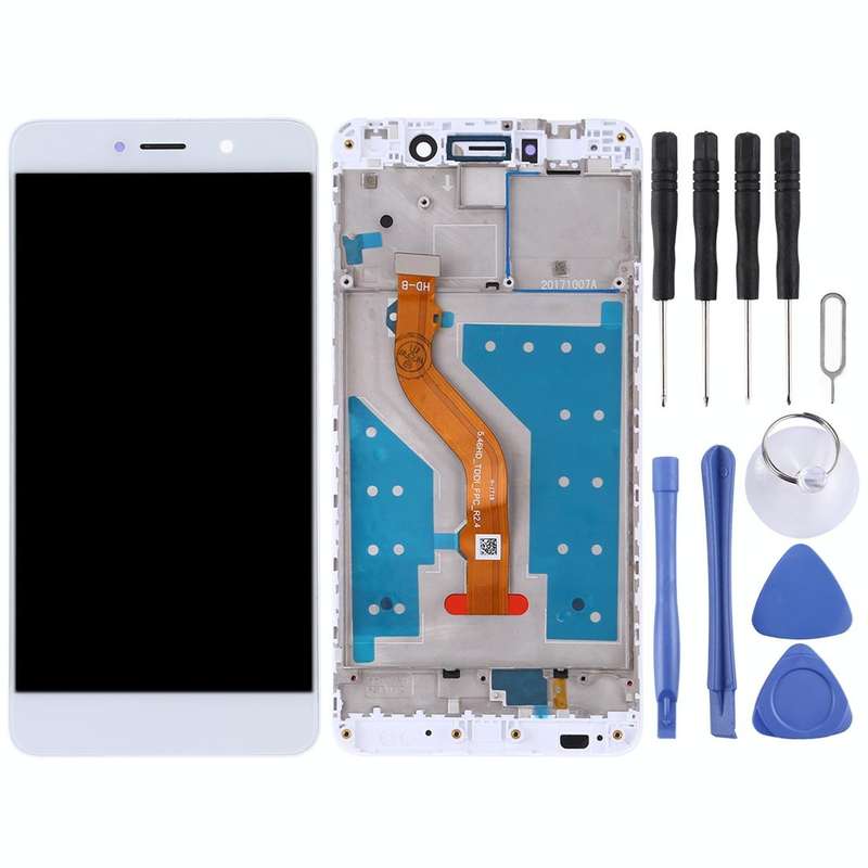 LCD Screen and Digitizer Full Assembly with Frame for Huawei Y7 (2017)(White)