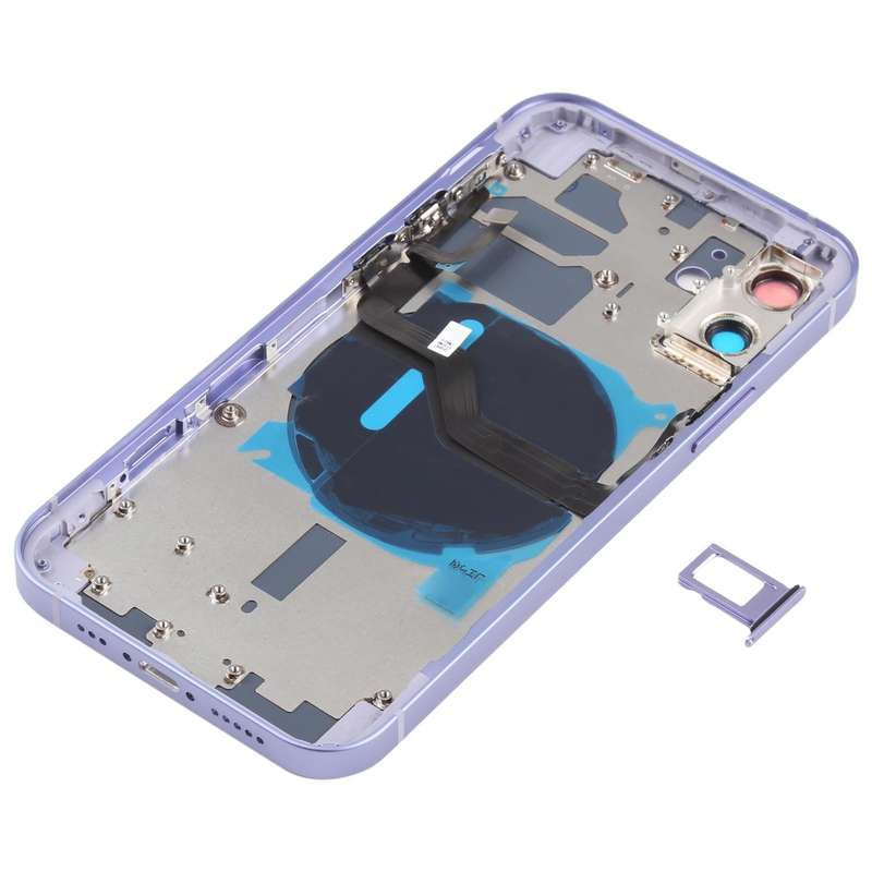Battery Back Cover (with Side Keys & Card Tray & Power + Volume Flex Cable & Wireless Charging Mo...