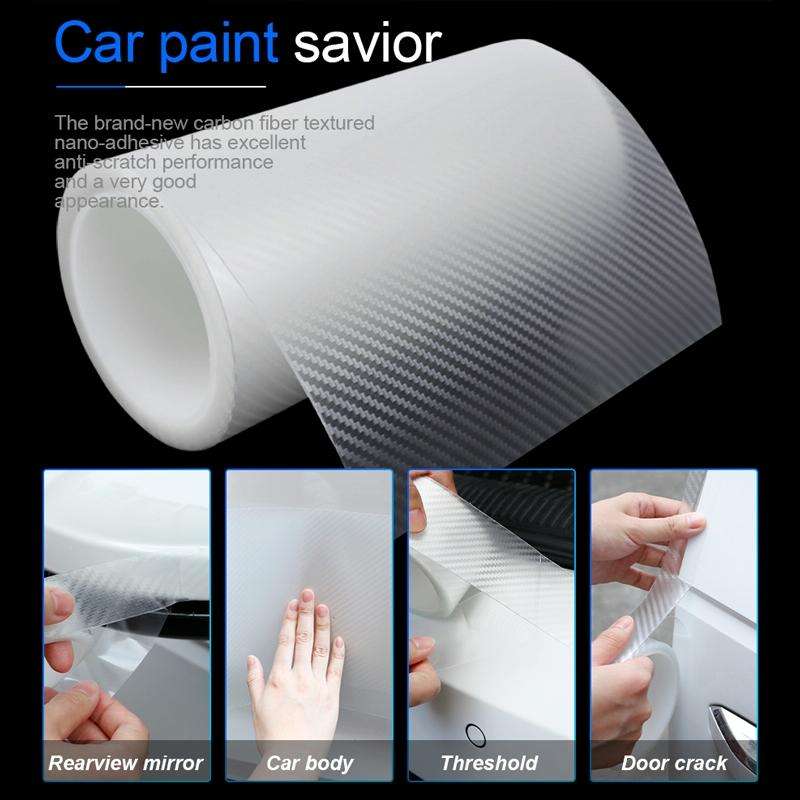 7cm x 10m Car Carbon Fiber Bumper Anti-Collision Strip