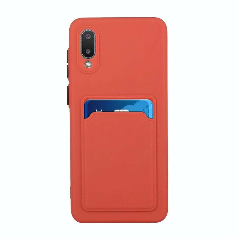For Samsung Galaxy A02 Card Slot Design Shockproof TPU Protective Case(Plum Red)