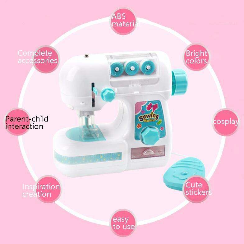 7920 Medium Size Girls Electric Sewing Machine Small Home Appliances Toys Children Play House Toy