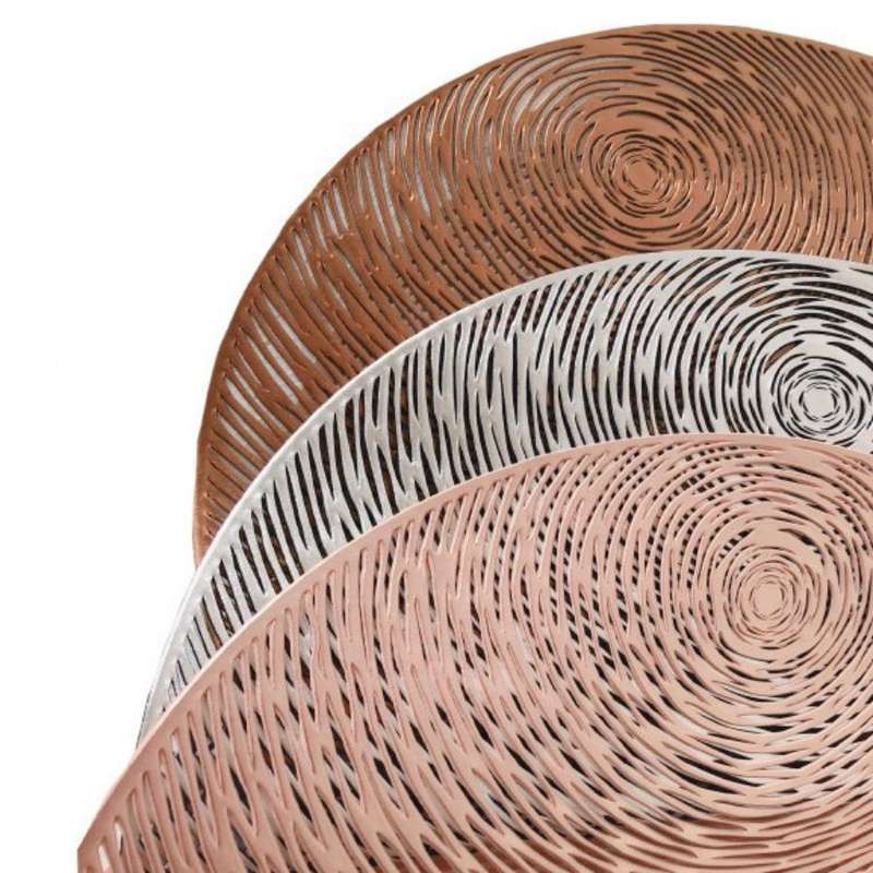 2 PCS Fashion Round Hollow Placemats PVC Table Mats Coffee Cup Pad(Gold)
