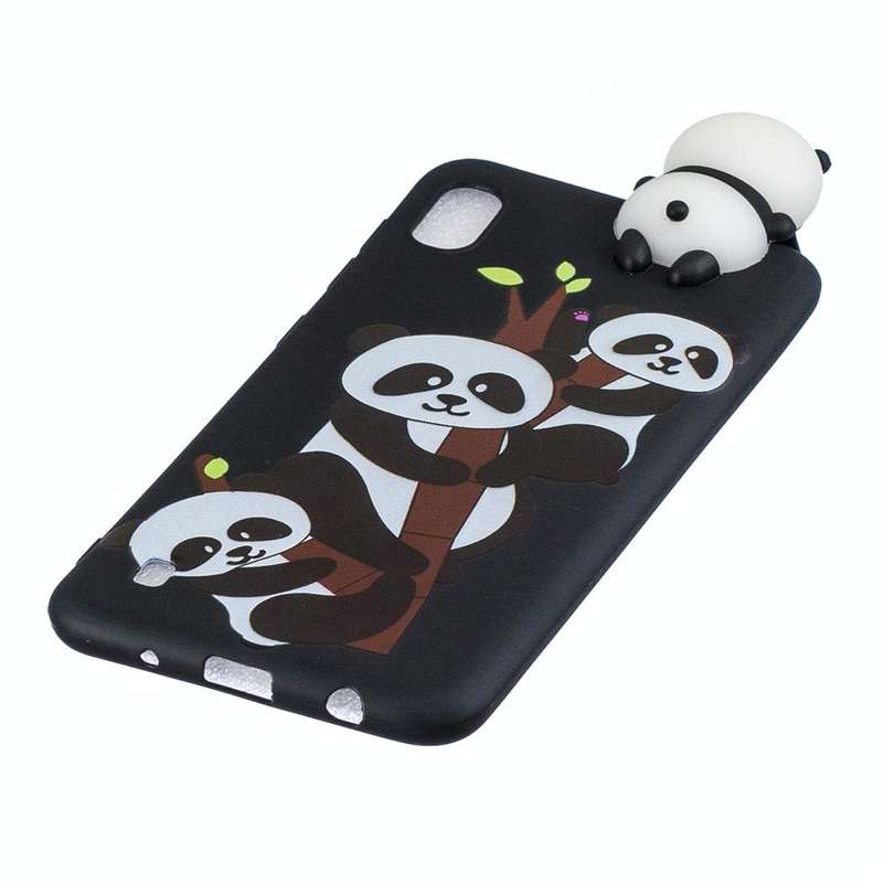 For Galaxy A10 Shockproof Cartoon TPU Protective Case(Three Pandas)