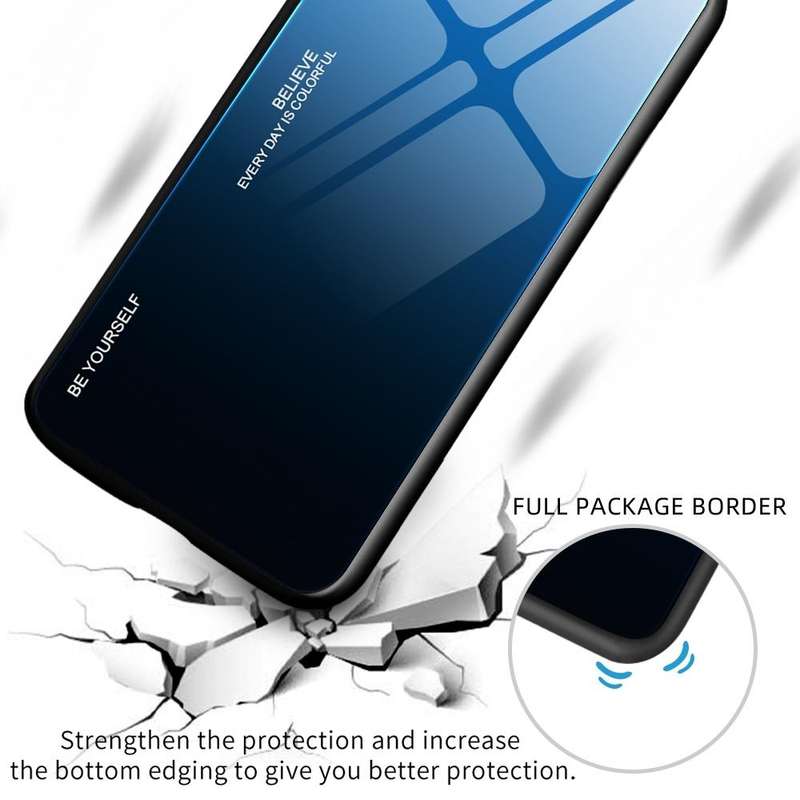 For Samsung Galaxy A04e Gradient Color Glass Phone Case(Aurora Blue)