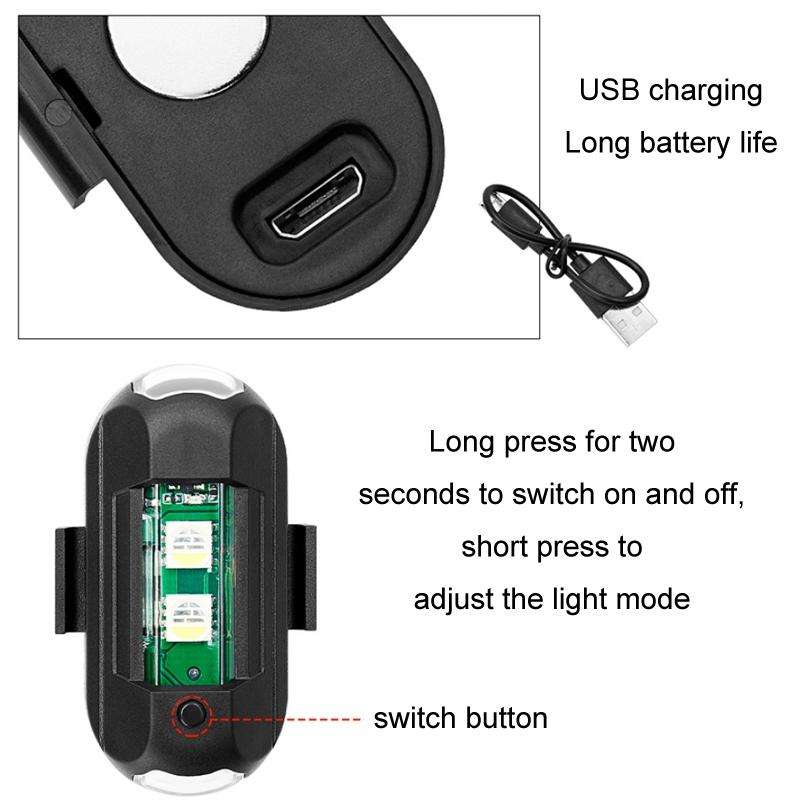 Vibration Remote Control Induction Motorcycle Wireless Strong Magnetic Warning Flash Light, Speci...