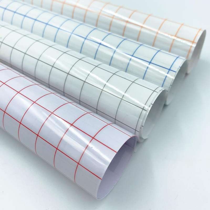 30cm x 500cm Self Adhesive Clear Lattice PVC Vinyl Positioning Transfer Film(Orange)