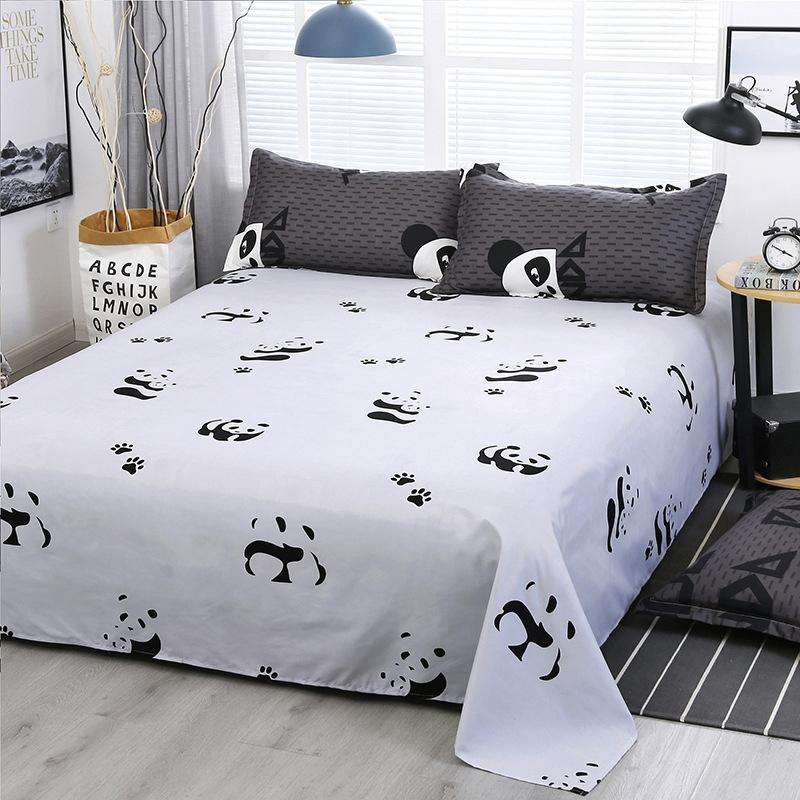 4 PCS/Set Bedding Set Happy Family Pattern Duvet Cover Flat Sheet Pillowcase Set, Size:1.8M(Panda...