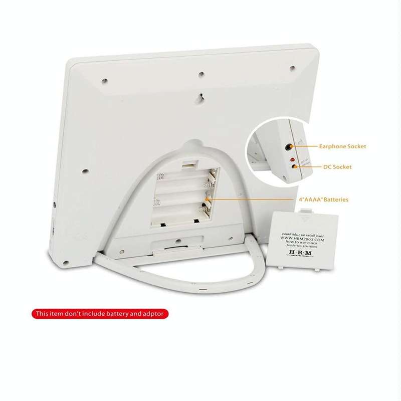 Desktop Digital Perpetual Calendar Study Alarm Clock(Gray White)
