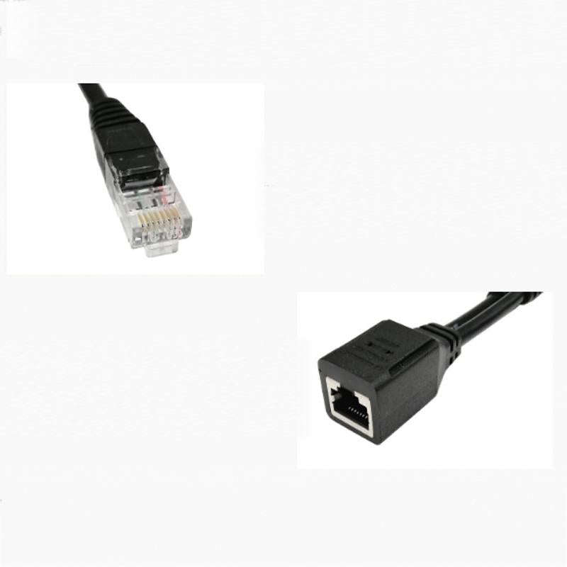 2 Sets RJ45 Network Signal Splitter Upoe Separation Cable, Style:U-02 3 Crystal Heads + 1 Female