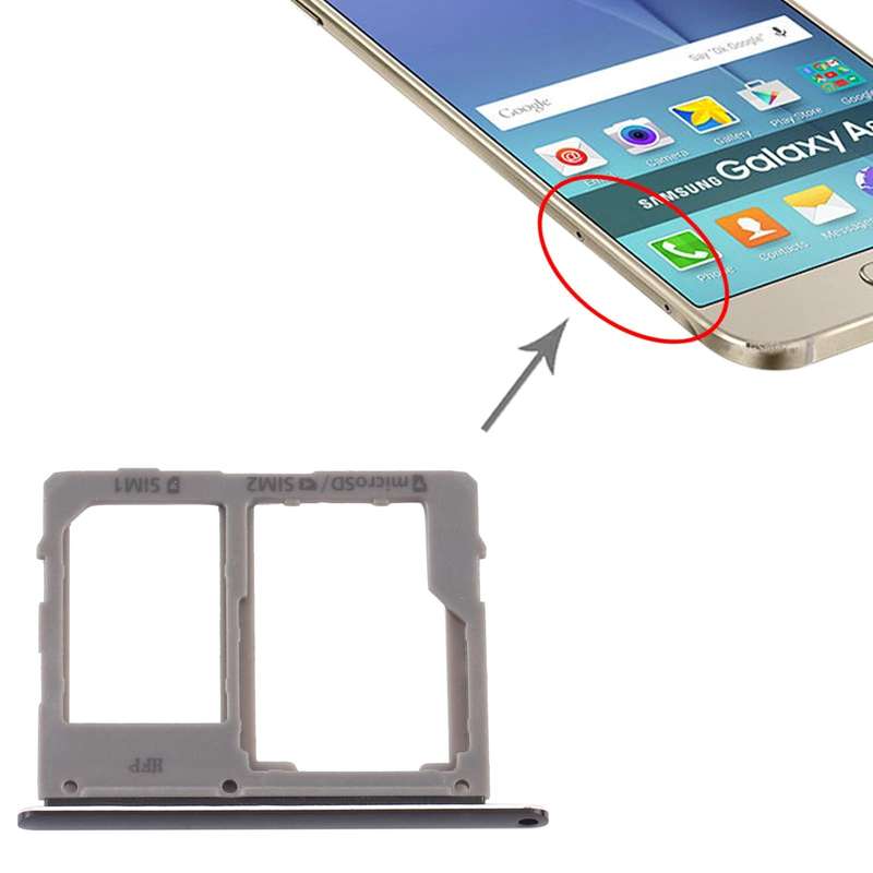 For Samsung Galaxy A8 Star / A9 Star SM-G8850 SIM Card Tray + SIM Card Tray / Micro SD Card Tray ...