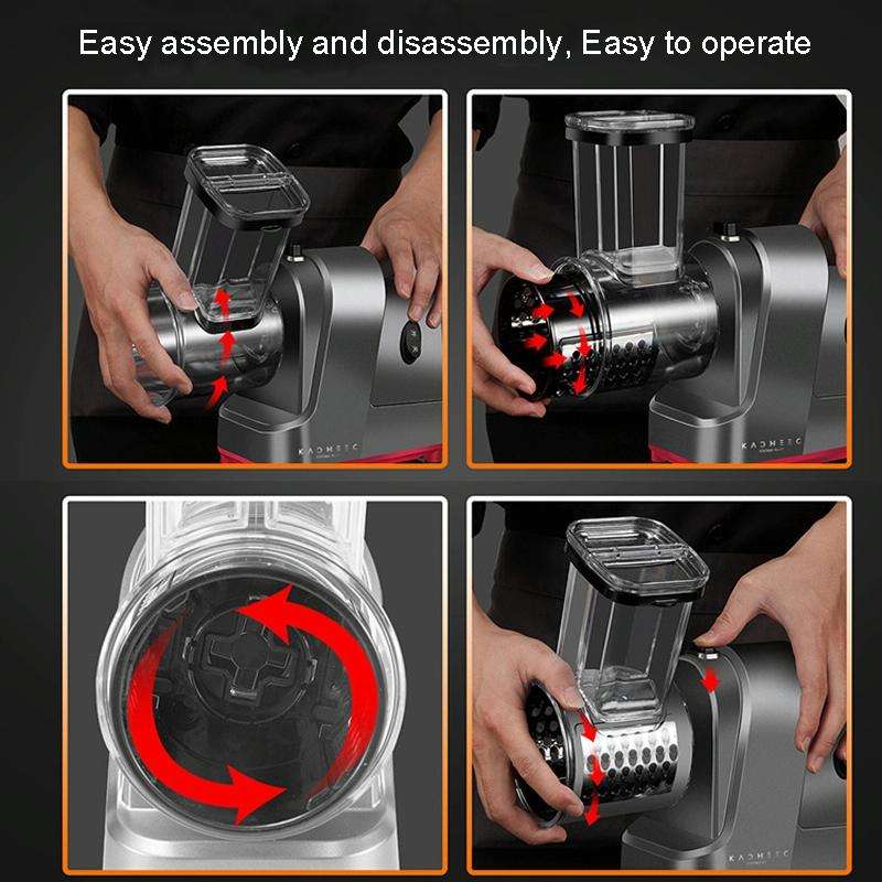 Kacheeg Electric Vegetable Cutter Multifunctional Automatic Slicer, CN Plug, Style: With 5 Knives
