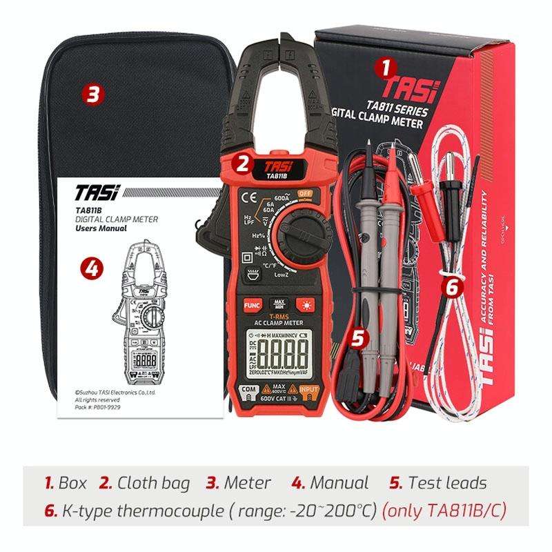 TASI TA811A Clamp Meter High Accuracy AC DC Voltage Ammeter
